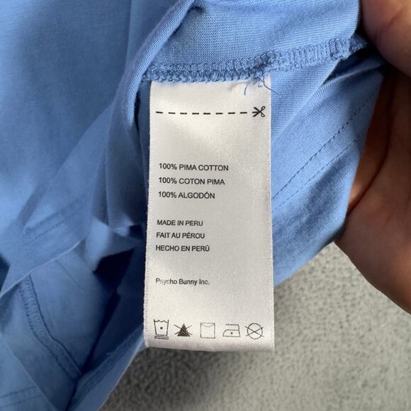 Psycho Bunny Chester Embroidered Graphic Blue T Shirt Men’s Size 6 - Picture 10 of 11